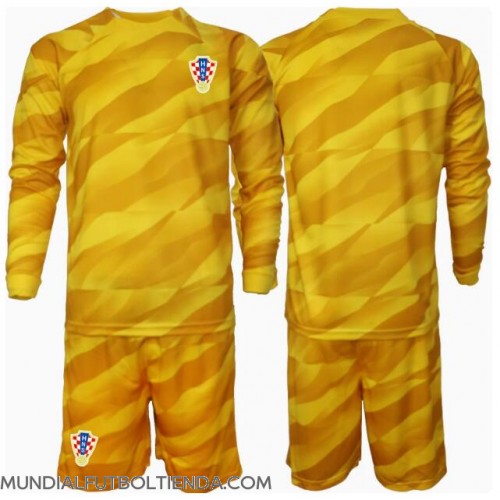 Camiseta Croacia Portero Primera Equipación Replica Eurocopa 2024 para niños mangas largas (+ Pantalones cortos)
